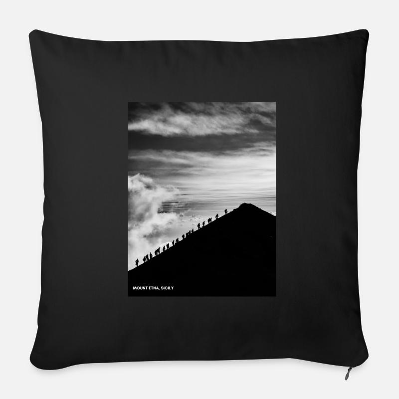 Der ETNA - Sizilien - Sofakissenbezug 45 x 45 cm - Schwarz