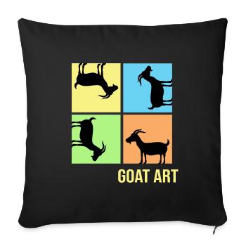 Goat popart Goat pulling posture "goat-art" - Sofa pillowcase 17,3'' x 17,3'' (45 x 45 cm) - black - Front