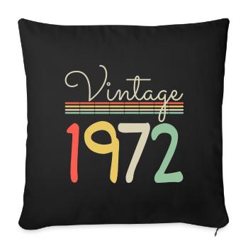 Vintage 1972 - Sofa pillowcase 17,3'' x 17,3'' (45 x 45 cm) - black - Front