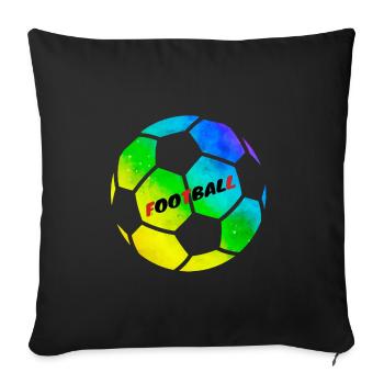 Nous aimons tous le football! - Housse de coussin décorative 45 x 45 cm - noir - Devant