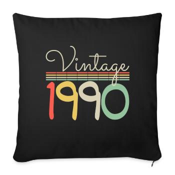 Vintage 1990 - Sofa pillowcase 17,3'' x 17,3'' (45 x 45 cm) - black - Front