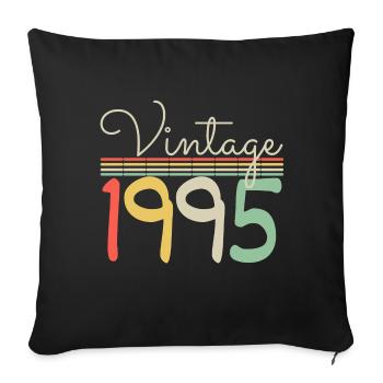 Vintage 1995 - Sofa pillowcase 17,3'' x 17,3'' (45 x 45 cm) - black - Front