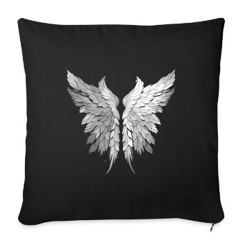 Les ailes de l’ange - Housse de coussin décorative 45 x 45 cm - noir - Devant