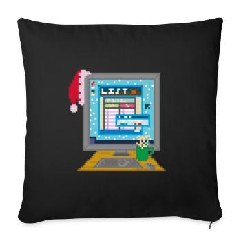 THE LIST - Sofa pillowcase 17,3'' x 17,3'' (45 x 45 cm) - black - Front