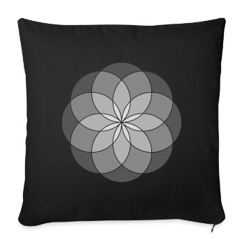 Graue Blume - Sofakissenbezug 45 x 45 cm - Schwarz - Vorne