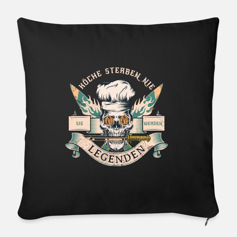 Kochlegenden Design - Sofakissenbezug 45 x 45 cm - Schwarz