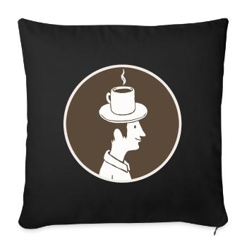 Coffee Hat Man - Sofa pillowcase 17,3'' x 17,3'' (45 x 45 cm) - black - Front