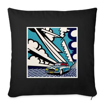 Comic Style Cadillac Gift - Sofa pillowcase 17,3'' x 17,3'' (45 x 45 cm) - black - Front