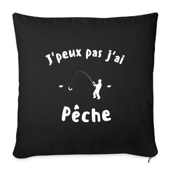 J'peux pas j'ai pêche - Housse de coussin décorative 45 x 45 cm - noir - Devant