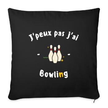 J peux pas j ai Bowling - Housse de coussin décorative 45 x 45 cm - noir - Devant