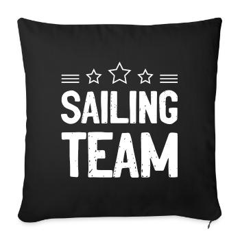 Équipe de voile - Housse de coussin décorative 45 x 45 cm - noir - Devant