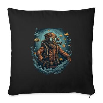 Plongeur - Housse de coussin décorative 45 x 45 cm - noir - Devant