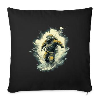 Diver - Sofa pillowcase 17,3'' x 17,3'' (45 x 45 cm) - black - Front