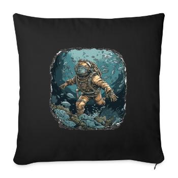 Plongeur - Housse de coussin décorative 45 x 45 cm - noir - Devant