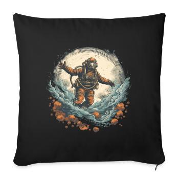 Diver - Sofa pillowcase 17,3'' x 17,3'' (45 x 45 cm) - black - Front