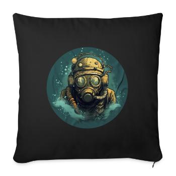 Plongeur - Housse de coussin décorative 45 x 45 cm - noir - Devant