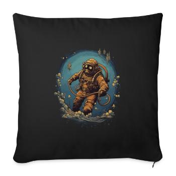 Diver - Sofa pillowcase 17,3'' x 17,3'' (45 x 45 cm) - black - Front