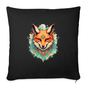 Fox - Sofa pillowcase 17,3'' x 17,3'' (45 x 45 cm) - black - Front