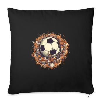 Soccer Ball - Sofa pillowcase 17,3'' x 17,3'' (45 x 45 cm) - black - Front
