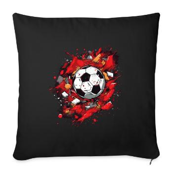Soccer Ball - Sofa pillowcase 17,3'' x 17,3'' (45 x 45 cm) - black - Front