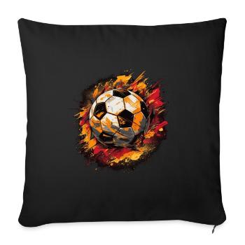Soccer Ball - Sofa pillowcase 17,3'' x 17,3'' (45 x 45 cm) - black - Front