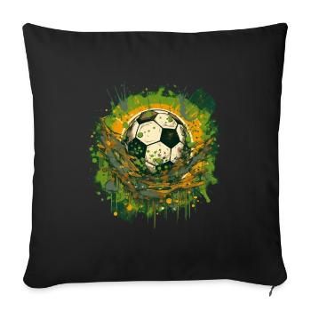 Fußball Ball - Sofakissenbezug 45 x 45 cm - Schwarz - Vorne