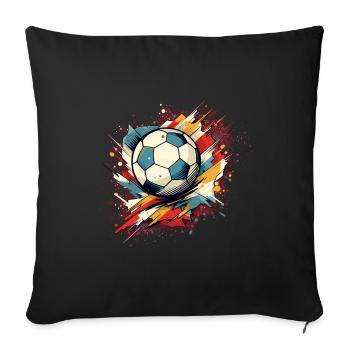 Soccer Ball - Sofa pillowcase 17,3'' x 17,3'' (45 x 45 cm) - black - Front