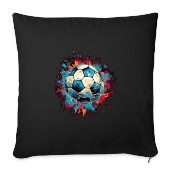 Soccer Ball - Sofa pillowcase 17,3'' x 17,3'' (45 x 45 cm) - black - Front