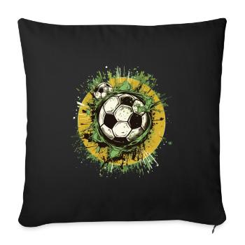 Soccer Ball - Sofa pillowcase 17,3'' x 17,3'' (45 x 45 cm) - black - Front