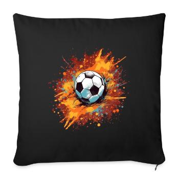 Soccer Ball - Sofa pillowcase 17,3'' x 17,3'' (45 x 45 cm) - black - Front