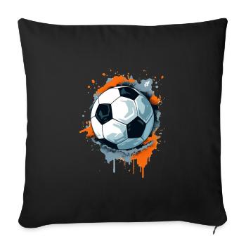 Soccer Ball - Sofa pillowcase 17,3'' x 17,3'' (45 x 45 cm) - black - Front