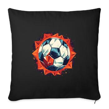 Soccer Ball - Sofa pillowcase 17,3'' x 17,3'' (45 x 45 cm) - black - Front