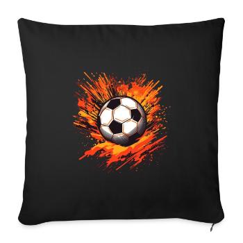 Soccer Ball - Sofa pillowcase 17,3'' x 17,3'' (45 x 45 cm) - black - Front