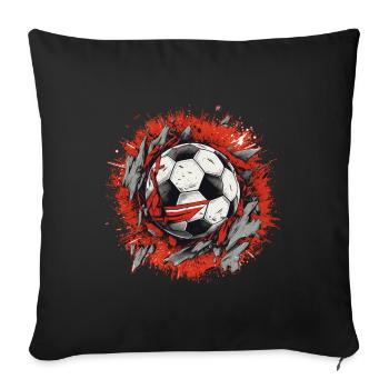 Soccer Ball - Sofa pillowcase 17,3'' x 17,3'' (45 x 45 cm) - black - Front