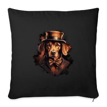 Dog - Sofa pillowcase 17,3'' x 17,3'' (45 x 45 cm) - black - Front