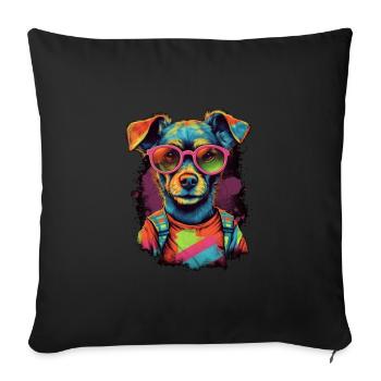 Dog - Sofa pillowcase 17,3'' x 17,3'' (45 x 45 cm) - black - Front