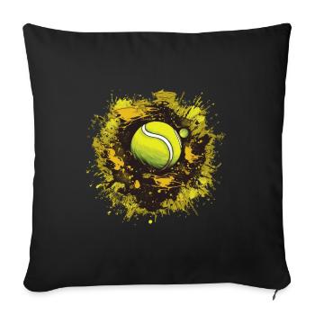 Tennis ball - Sofa pillowcase 17,3'' x 17,3'' (45 x 45 cm) - black - Front