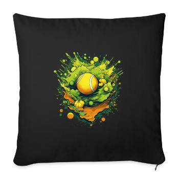 Tennis ball - Sofa pillowcase 17,3'' x 17,3'' (45 x 45 cm) - black - Front