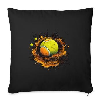 Tennis ball - Sofa pillowcase 17,3'' x 17,3'' (45 x 45 cm) - black - Front