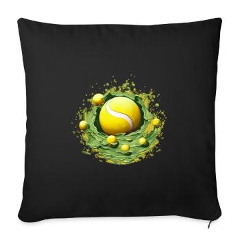 Tennis ball - Sofa pillowcase 17,3'' x 17,3'' (45 x 45 cm) - black - Front