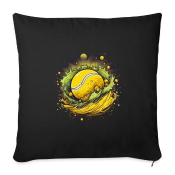 Tennis ball - Sofa pillowcase 17,3'' x 17,3'' (45 x 45 cm) - black - Front