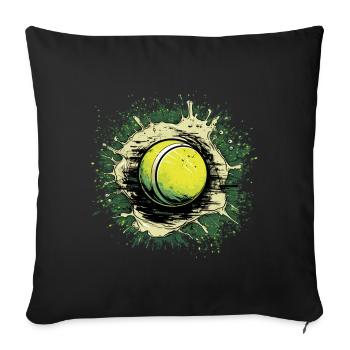 Tennis ball - Sofa pillowcase 17,3'' x 17,3'' (45 x 45 cm) - black - Front