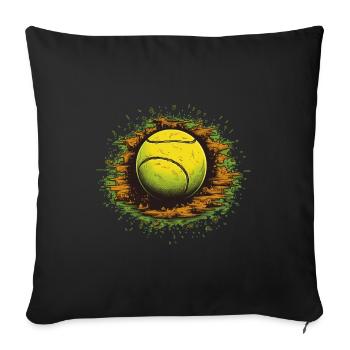 Tennis ball - Sofa pillowcase 17,3'' x 17,3'' (45 x 45 cm) - black - Front