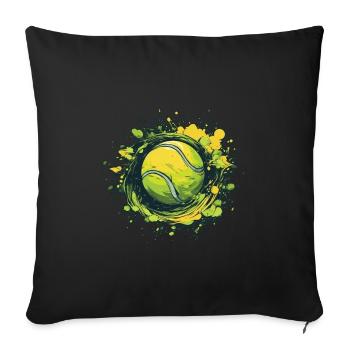 Tennis ball - Sofa pillowcase 17,3'' x 17,3'' (45 x 45 cm) - black - Front