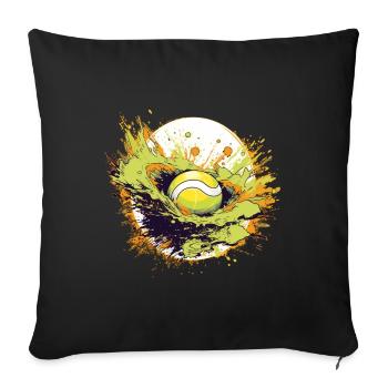 Tennis ball - Sofa pillowcase 17,3'' x 17,3'' (45 x 45 cm) - black - Front