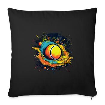 Tennis ball - Sofa pillowcase 17,3'' x 17,3'' (45 x 45 cm) - black - Front