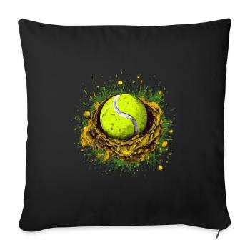 Tennis ball - Sofa pillowcase 17,3'' x 17,3'' (45 x 45 cm) - black - Front