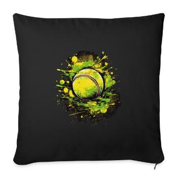 Tennis ball - Sofa pillowcase 17,3'' x 17,3'' (45 x 45 cm) - black - Front