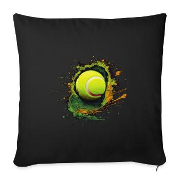 Tennis ball - Sofa pillowcase 17,3'' x 17,3'' (45 x 45 cm) - black - Front