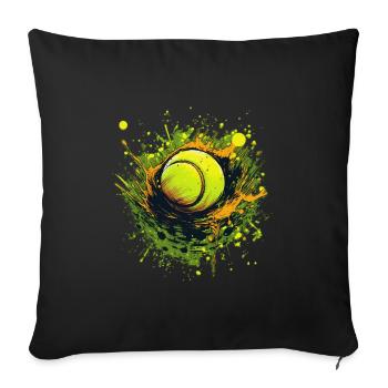 Tennis ball - Sofa pillowcase 17,3'' x 17,3'' (45 x 45 cm) - black - Front